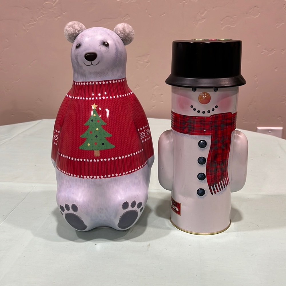 Polar Bear and Snowman Tins